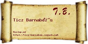 Ticz Barnabás névjegykártya