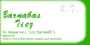 barnabas ticz business card